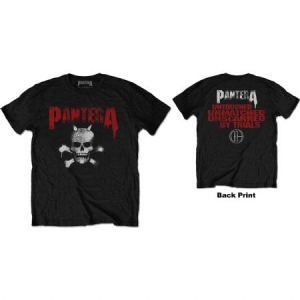 Pantera - Unisex T-Shirt: Horned Skull Stencil (Back Print) (Large) i gruppen CDON - Exporterade Artiklar_Manuellt / T-shirts_CDON_Exporterade hos Bengans Skivbutik AB (4401151)