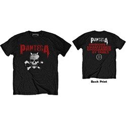 Pantera - Unisex T-Shirt: Horned Skull Stencil (Back Print) (Small) i gruppen CDON - Exporterade Artiklar_Manuellt / T-shirts_CDON_Exporterade hos Bengans Skivbutik AB (4401272)