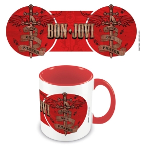 Bon Jovi - Bon Jovi (Livin' On A Prayer) Red Colour i gruppen MERCHANDISE / Mugg / Hårdrock hos Bengans Skivbutik AB (4401400)