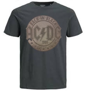 AC/DC - AC/DC T-Shirt Back In Black 1980 (Grå) i gruppen ÖVRIGT / Merchandise hos Bengans Skivbutik AB (4402048)