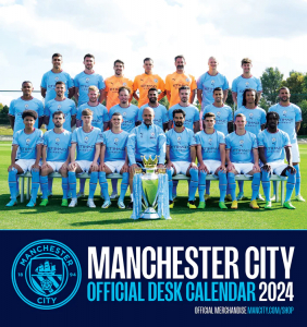 Manchester City Fc - Manchester City Fc 2024 Desk Easel i gruppen MERCH / Kalendrar 2024 hos Bengans Skivbutik AB (4406381)
