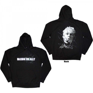 Machine Gun Kelly - Unisex Pullover Hoodie: Cracked Glass (B i gruppen ÖVRIGT / Övrigt / aub hos Bengans Skivbutik AB (4414325r)