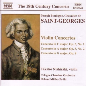 Saint-Georges Joseph Boulogne - Violin Concertos i gruppen Externt_Lager / Naxoslager hos Bengans Skivbutik AB (513235)
