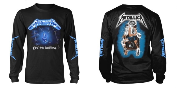 Metallica - L/S Ride The Lightning (M) i gruppen MERCH / Kläder / T-shirts hos Bengans Skivbutik AB (5507774)