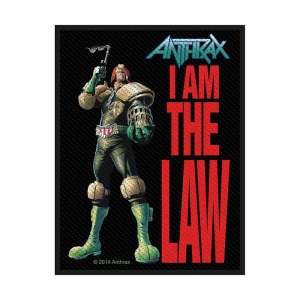 Anthrax - I Am The Law Standard Patch i gruppen MERCHANDISE / Tygmärke / Hårdrock hos Bengans Skivbutik AB (5508613)