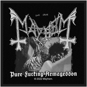 Mayhem - Pure Fucking Armageddon Standard Patch i gruppen MERCHANDISE / Accessoarer / Hårdrock hos Bengans Skivbutik AB (5513961)