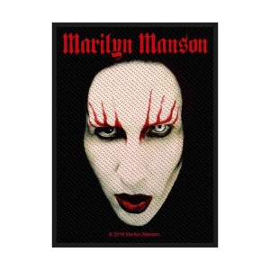 Marilyn Manson - Face Standard Patch i gruppen MERCHANDISE / Tygmärke / Hårdrock hos Bengans Skivbutik AB (5516831)