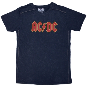 Ac/Dc - Logo Snow Wash Uni Navy    i gruppen MERCHANDISE / T-shirt / Hårdrock hos Bengans Skivbutik AB (5517155r)