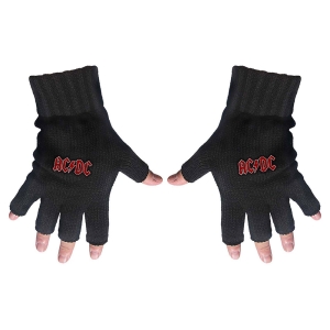 Ac/Dc  - Fingerless Gloves - Classic Red Logo i gruppen MERCHANDISE / Merch / Hårdrock hos Bengans Skivbutik AB (5517646)