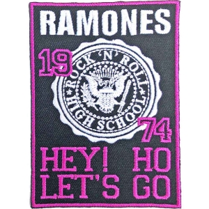 Ramones - High School Woven Patch i gruppen MERCHANDISE / Merch / Punk hos Bengans Skivbutik AB (5520449)