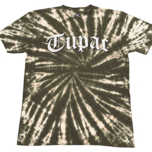 Tupac - Gothic Logo Uni Green Dip-Dye    i gruppen MERCHANDISE / T-shirt / Hip Hop-Rap hos Bengans Skivbutik AB (5524814r)