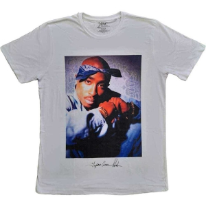 Tupac - Blue Bandana Uni Wht    i gruppen MERCHANDISE / T-shirt / Hip Hop-Rap hos Bengans Skivbutik AB (5524815r)