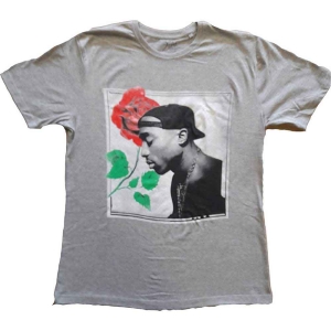 Tupac - Rose Uni Grey    i gruppen MERCHANDISE / T-shirt / Hip Hop-Rap hos Bengans Skivbutik AB (5524820r)