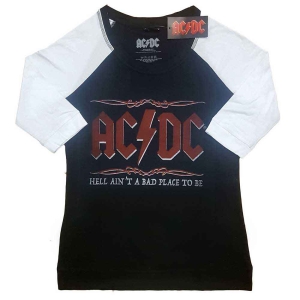 Ac/Dc - Hell Ain't A Bad Place Lady Bl/Wht Ragla i gruppen MERCHANDISE / T-shirt / Hårdrock hos Bengans Skivbutik AB (5525350r)