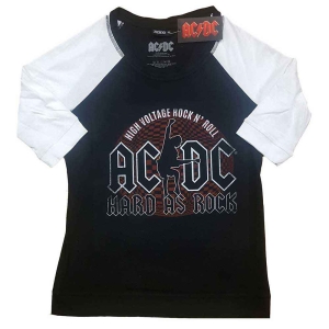 Ac/Dc - Hard As Rock Lady Bl/Wht Raglan:1 i gruppen MERCHANDISE / T-shirt / Hårdrock hos Bengans Skivbutik AB (5525351r)