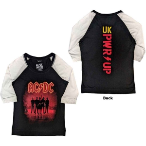 Ac/Dc - Pwr-Up Uk Lady Bl/Wht Raglan:1 i gruppen MERCHANDISE / T-shirt / Hårdrock hos Bengans Skivbutik AB (5525352r)
