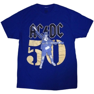 Ac/Dc - Gold Fifty Uni Blue    i gruppen MERCHANDISE / T-shirt / Hårdrock hos Bengans Skivbutik AB (5525368r)