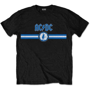 Ac/Dc - Blue Logo & Stripe Uni Bl    i gruppen MERCHANDISE / T-shirt / Hårdrock hos Bengans Skivbutik AB (5525411r)