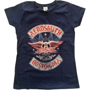 Aerosmith - Boston Pride Lady Navy  1 i gruppen MERCHANDISE / T-shirt / Hårdrock hos Bengans Skivbutik AB (5525787r)