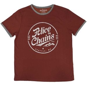 Alice In Chains - Circle Emblem Ringer Uni Red    i gruppen MERCH / T-Shirt / Rockoff_Nya April24 hos Bengans Skivbutik AB (5525799r)