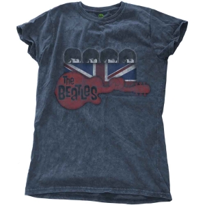 The Beatles - Guitar & Flag Snow Wash Lady Denim    i gruppen MERCHANDISE / T-shirt / Pop-Rock hos Bengans Skivbutik AB (5527109)