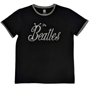 The Beatles - Bug Logo Ringer Uni Khaki    i gruppen MERCH / T-Shirt / Rockoff_Nya April24 hos Bengans Skivbutik AB (5527409r)