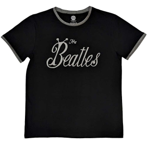 The Beatles - Bug Logo Ringer Uni Khaki    i gruppen MERCHANDISE / T-shirt / Pop-Rock hos Bengans Skivbutik AB (5527409r)