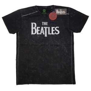 The Beatles - Drop T Logo Snow Wash Uni Bl    i gruppen MERCH / T-Shirt / Rockoff_Nya April24 hos Bengans Skivbutik AB (5527446r)