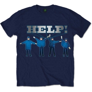 The Beatles - Help Silver Logo Uni Navy    i gruppen MERCHANDISE / T-shirt / Pop-Rock hos Bengans Skivbutik AB (5527793r)
