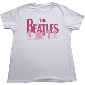 The Beatles - Band Silhouettes Uni Wht    i gruppen MERCH / T-Shirt / Rockoff_Nya April24 hos Bengans Skivbutik AB (5528960r)