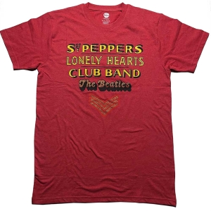 The Beatles - Sgt Pepper Stacked Diamante Uni Red    i gruppen MERCH / T-Shirt / Rockoff_Nya April24 hos Bengans Skivbutik AB (5528974r)