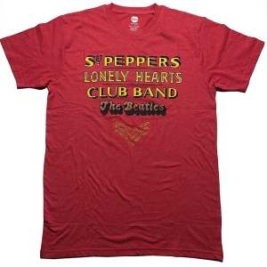 The Beatles - Sgt Pepper Stacked Diamante Uni Red    i gruppen MERCHANDISE / T-shirt / Pop-Rock hos Bengans Skivbutik AB (5528974r)