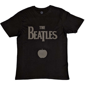 The Beatles - Drop T Logo & Apple Hi-Build Uni Bl    i gruppen MERCH / T-Shirt / Rockoff_Nya April24 hos Bengans Skivbutik AB (5528986r)