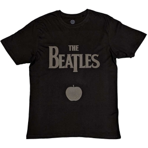 The Beatles - Drop T Logo & Apple Hi-Build Uni Bl    i gruppen MERCHANDISE / T-shirt / Pop-Rock hos Bengans Skivbutik AB (5528986r)