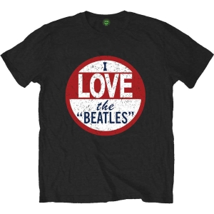 The Beatles - I Love The Beatles Single Print Uni Bl   i gruppen MERCH / T-Shirt / Rockoff_Nya April24 hos Bengans Skivbutik AB (5529000r)