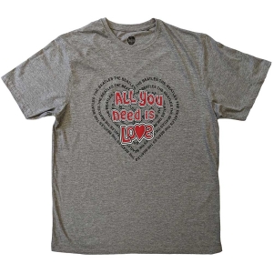 The Beatles - All You Need Is Love Heart Uni Grey i gruppen Minishops / Beatles hos Bengans Skivbutik AB (5529005r)