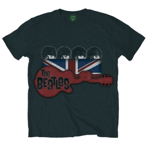 The Beatles - Guitar & Flag Uni Bl    i gruppen MERCH / T-Shirt / Rockoff_Nya April24 hos Bengans Skivbutik AB (5529041r)