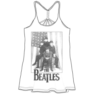 The Beatles - Stars & Stripes Bbydll Lady Wht Vest:  i gruppen MERCH / T-Shirt / Rockoff_Nya April24 hos Bengans Skivbutik AB (5529050r)