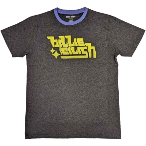 Billie Eilish - Green Logo Ringer Uni Char    i gruppen MERCH / T-Shirt / Rockoff_Nya April24 hos Bengans Skivbutik AB (5529481r)