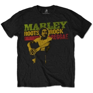 Bob Marley - Roots, Rock, Reggae Uni Bl    i gruppen MERCHANDISE / T-shirt / Reggae hos Bengans Skivbutik AB (5529826r)