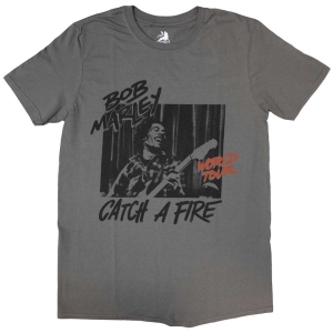 Bob Marley - Catch A Fire World Tour Uni Bl i gruppen MERCHANDISE / T-shirt / Reggae hos Bengans Skivbutik AB (5529829r)