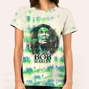Bob Marley - B&W Logo Uni Wht Dip-Dye    i gruppen MERCHANDISE / T-shirt / Reggae hos Bengans Skivbutik AB (5529833r)
