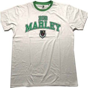 Bob Marley - Collegiate Crest Ringer Uni Wht    i gruppen MERCHANDISE / T-shirt / Reggae hos Bengans Skivbutik AB (5529846r)