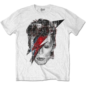 David Bowie - Halftone Flash Face Uni Wht    i gruppen MERCH / T-Shirt / Rockoff_Nya April24 hos Bengans Skivbutik AB (5530244r)