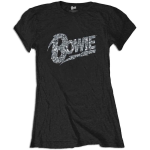 David Bowie - Flash Logo Diamante Lady Bl    i gruppen MERCHANDISE / T-shirt / Pop-Rock hos Bengans Skivbutik AB (5530250r)