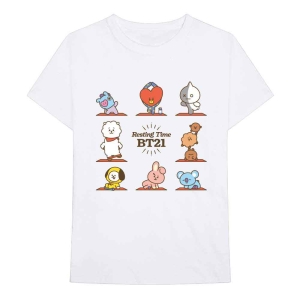 Bt21 - Resting Time Uni Wht    i gruppen MERCHANDISE / T-shirt / K-Pop hos Bengans Skivbutik AB (5530781r)