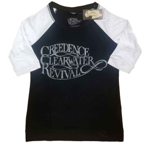 Creedence Clearwater Revival - Vintage Logo Lady Bl/Wht Raglan:1 i gruppen MERCHANDISE / T-shirt / Pop-Rock hos Bengans Skivbutik AB (5531068r)