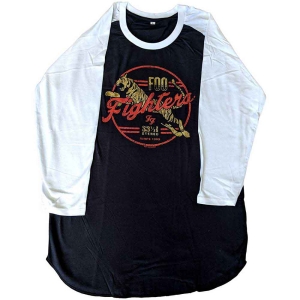 Foo Fighters - Tiger Uni Bl/Wht Raglan:  i gruppen MERCHANDISE / T-shirt / Pop-Rock hos Bengans Skivbutik AB (5531568r)
