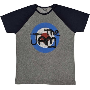 The Jam - Vintage Logo Uni Grey/Navy Raglan: i gruppen MERCHANDISE / T-shirt / Punk hos Bengans Skivbutik AB (5532679r)