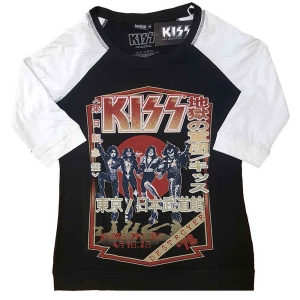 Kiss - Destroyer Tour '78 Lady Bl/Wht Raglan:1 i gruppen MERCHANDISE / T-shirt / Hårdrock hos Bengans Skivbutik AB (5532708r)